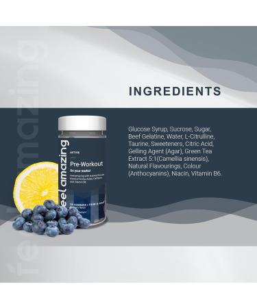 Feel Amazing Pre-Workout Gummies with Caffeine Niacin & B6 Enhanced with Amino Acids Supports Energy & Reduces Fatigue 36 Count (9+ Workout Supply) (1) - Buy Online on GoSupps.com