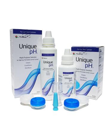 Menicon Unique pH Multi-Purpose Solution 4 Oz Unique pH Travel Pack 2.5 Oz and DMV Scleral Cup Large Contact Lens Handler Remover Bundle of 3 Items