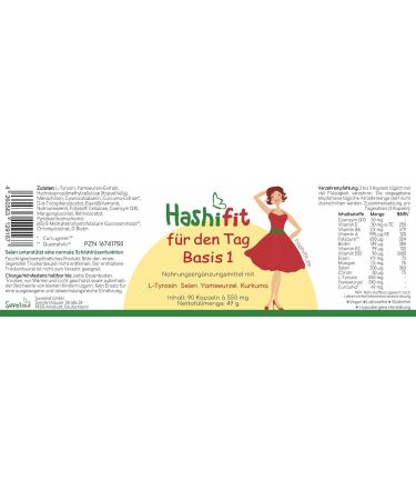 Basis 1 for the Day - 90 Capsules | Thyroid Support & Hashimoto's Vitamins | Selenium L-Tyrosine Yams & Turmeric - Iodine-Free - Buy Online on GoSupps.com