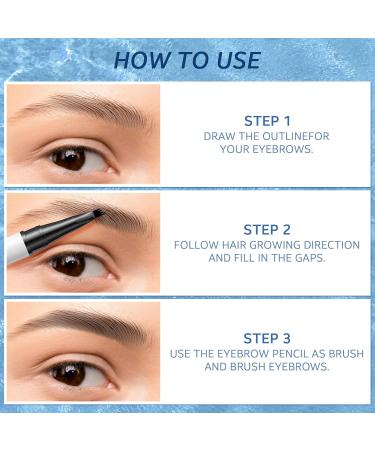 Magic Eyebrow Pencil with 4 Fork Tip Microblading Brow Pencil for Natural Makeup Long-Lasting All Day Fine Stroke 3D Waterproof Brow Pen to Accurate Depiction for Makeup Beginners (Black) - Buy Online on GoSupps.com