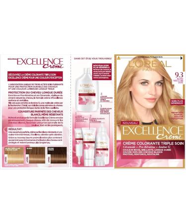 L'OR AL L'Or al Paris - Excellence Cr me - Triple Care Permanent Coloring 100% Coverage White Hair - Shade 9.3 Very Light Golden Blonde - Buy Online on GoSupps.com