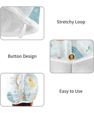Small Cute Bird Hair Towel 2 Pack | Super Absorbent Quick Dry Hair Turbans for Women & Girls - Buy Online on GoSupps.com