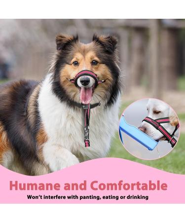 Soft Adjustable Dog Muzzle for Medium & Large Dogs | No Pull Padded Design for Safe Training - Pink (Snout 9.5-14) - Buy Online on GoSupps.com