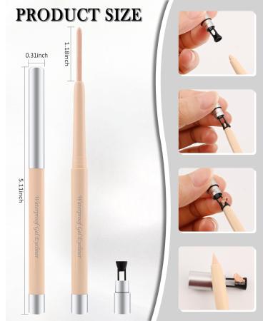 Nude Waterline Eyeliner Pencil Cream Gel Eyeliner Waterline Waterproof Smudge-Proof Long-Wearing Intense Color Retractable Eye Liner Brightener Pen Smooth Eye Makeup for women Built-in Sharpener 03# Nude - Buy Online on GoSupps.com