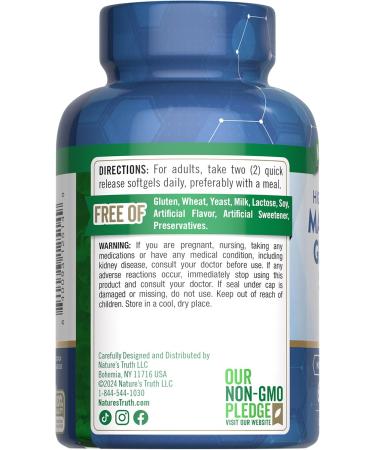 Nature's Truth Magnesium Glycinate Softgels | 250mg | 60 Pills | High Absorption | Non-GMO & Gluten Free Supplement - Buy Online on GoSupps.com