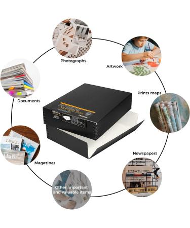 Lineco 9x12 Black Museum Archival Storage Box, Acid-Free, Metal Edge - 2 Pack. Protect Photos, Documents, Crafts - Classic Black - Buy Online on GoSupps.com