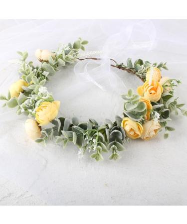 amangul Flower Headbands Women Bride Flower Crown For Wedding Party Supply Floral Garlands Crown Hair Wreath Floral Headbands(Purple) - Buy Online on GoSupps.com