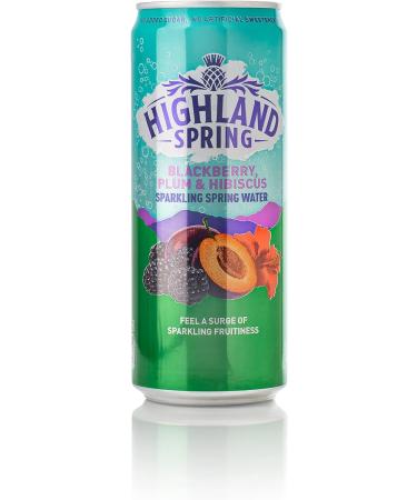 Highland Spring Sparkling Spring Water Blackberry Plum & Hibiscus 4 x 330ml - Buy Online on GoSupps.com