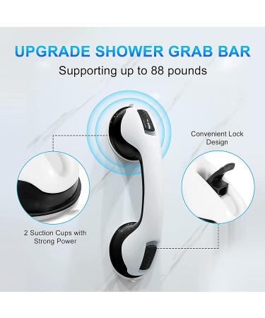 Shower Handle 2 Pack 12 inch Grab Bars for Bathroom Shower Handle with Strong Hold Suction Cup Grip Grab in Bathroom Bath Handle Grab Bars for Bathroom Safety Grab Bar Black 2 Pack Black - Buy Online on GoSupps.com