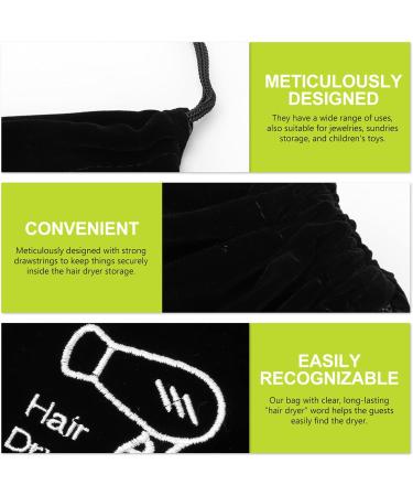OHPHCALL 2sets Storage Bag Hair Dryer Dust Bag Pouch Travel Hair Dryer Gym Bag Flocking Cloth Black 2pcs*2 - Buy Online on GoSupps.com