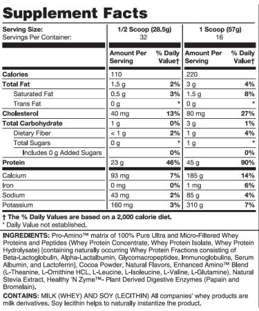 Healthy N Fit 100% WHEY PRO-AMINO v2.0-Chocolate (2lb): 100% Whey Protein PLUS Peptides From America s #1 Brand in Supplements, Technology and Purity. - Buy Online on GoSupps.com