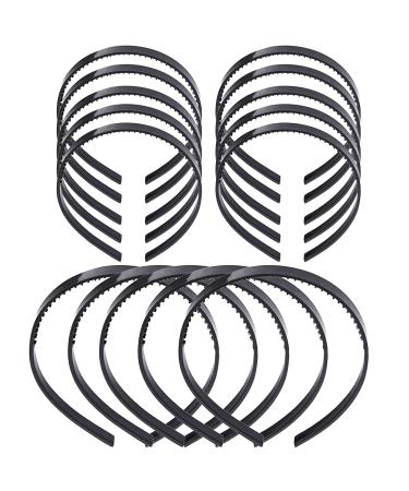 LIUJZZJ Plastic Headband DIY Hair Band Hairband Headband with Teeth for Men and Women 15 Pieces (Black)