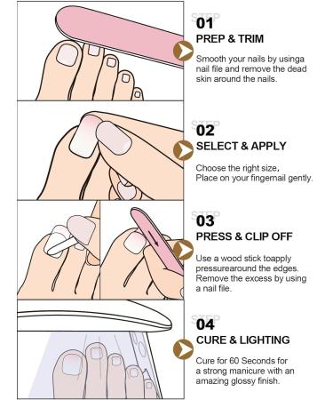 Kalolary White Gel Toenail Strips - Long Lasting Pink Gradient Pedicure Stickers | Salon Quality Nail Wraps with Nail File & Wood Stick | Perfect for UV/LED Lamp - Buy Online on GoSupps.com