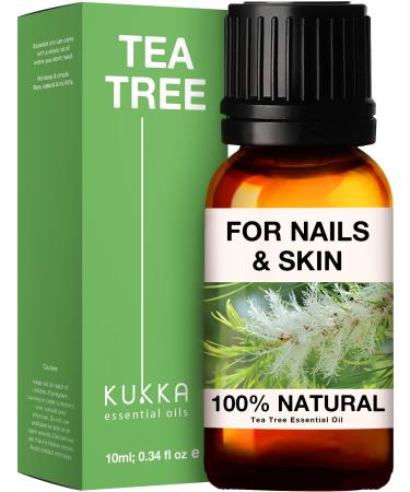Kukka Australian Tea Tree Oil for Skin Hair Face & Toenails - Melaleuca Tea Tree Essential Oil for Piercings Scalp & Hair - 100% Natural (10ml) Tea Tree 10.00 ml (Pack of 1)