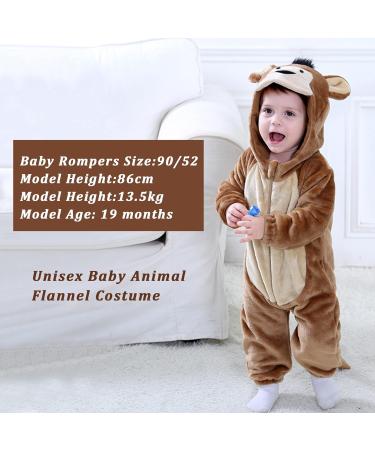 Doladola Baby Hooded Monkey Romper | Newborn Onesie Loungewear 6-12 Months - Buy Online on GoSupps.com