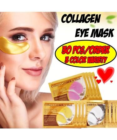 Nielies 30 Pairs 24K Collagen Eye Pad + 30 Pairs Collagen Lip Mask - Hydrating and Anti-Aging Set for Dark Circles and Puffiness - Gold - Buy Online on GoSupps.com