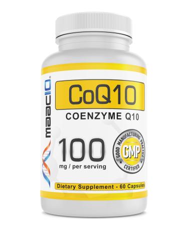 MAAC10 100mg CoQ10 (60 Capsules) | Antioxidant CoEnzyme Q10 for Energy Levels - Non-GMO Gluten Free Vegetarian (60 Day Supply)