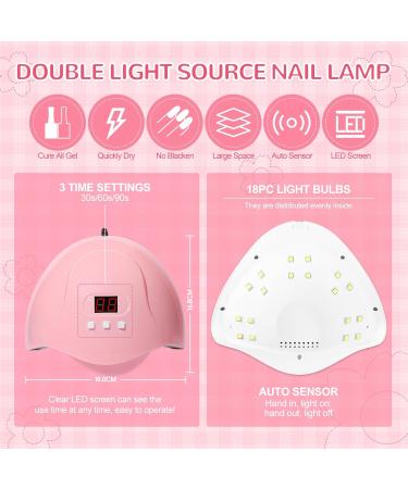 PEACECOLOR Gel Nail Kit with Electric Nail File - 18Pcs Gel Polish Set, 36W UV/LED Lamp, Professional Manicure Tools - KAP0029 - Buy Online on GoSupps.com