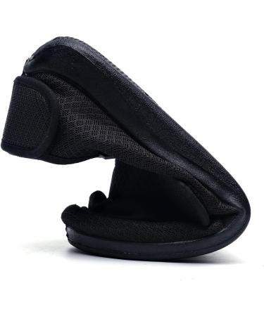 ZHENSI Men's Adjustable Slippers Wide Diabetic Swollen Feet Shoes - Breathable Non-Slip Memory Foam - Size 8, Black - Buy Online on GoSupps.com