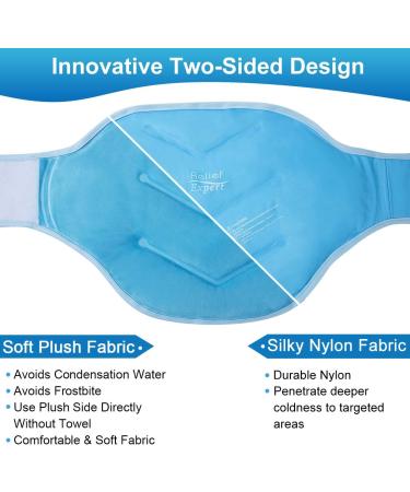 Relief Expert Reusable Gel Ice Pack for Back Injuries - Cold Compress for Lower Back Pain Relief - Flexible Hands-Free Design - Blue - Buy Online on GoSupps.com