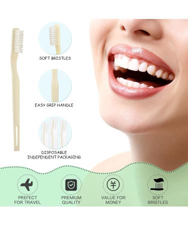 Gandeer 200 Pieces Disposable Toothbrushes - Individually Wrapped Bulk Manual Toothbrush Set for Travel - Adults & Kids - 2 Colors - Buy Online on GoSupps.com