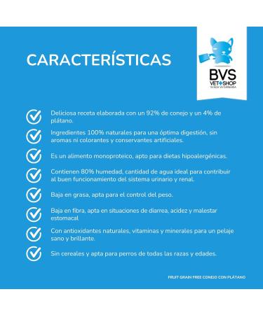 Barakaldo Vet Shop Wet Dog Food Fruit Grain Free Rabbit Banana 1 piece x 400 g - Buy Online on GoSupps.com