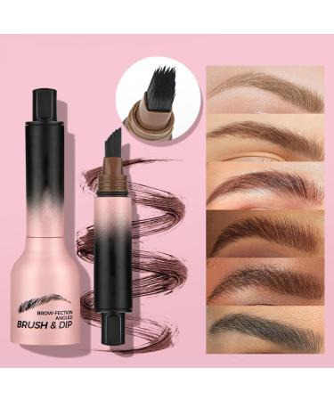 Waterproof Eyebrow Pencil Square Angled Eyebrow Brush Eyebrow Brush Eyebrow Pen Hair Effect Microblading Eyebrow For Drawing Eyebrows Hairline Beard (#06Grayblack) - Buy Online on GoSupps.com