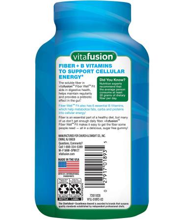 Vitafusion Fiber Well Fit Gummies - 90 Count Fiber Supplement | Healthy Digestive Support - Buy Online on GoSupps.com