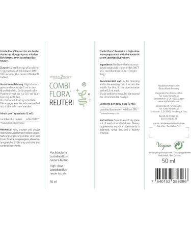Effective Nature Combi Flora Reuteri 50 ml - High-Dosage Lactobacillus Reuteri with Easy Pipette for Optimal Gut Health - Buy Online on GoSupps.com