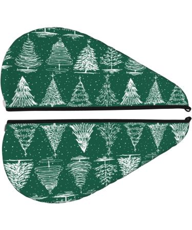 Christmas Trees Microfiber Hair Towel - Super Absorbent Coral Velvet Wrap for Long Curly & Thick Hair | Quick Dry for Women - Buy Online on GoSupps.com
