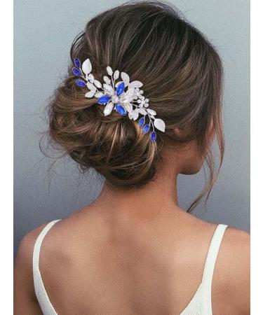 IYOU Blue Rhinestone Bridal Wedding Hair Comb - Bridal Hair Accessories for Bride & Bridesmaids - Buy Online on GoSupps.com