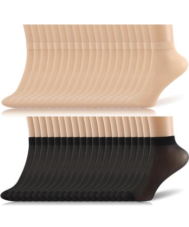 Utensilsto 20 pairs of nylon stockings women nylon socks matt transparent nylon fine socks 20 the ankle hook fine stockings for women reinforced toes silk socks (EU 35-38)
