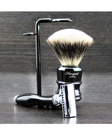 Classic DE Safety Razor & Synthetic Hair Brush Gift Set - Free Blades Included | International Shipping - Buy Online on GoSupps.com