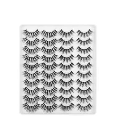 20 Pairs of 6D Soft Reusable False Eyelashes - Thickening Extensions for Stunning Look - Buy Online on GoSupps.com