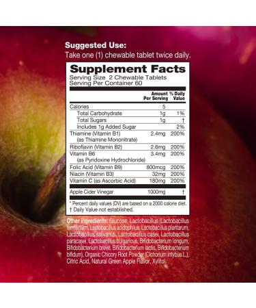 Apple Cider Vinegar Chewable with Multivitamins & Probiotics Supports Immune & Digestive Health, Energy, 90 Tablets | Innervis Nutrition - Buy Online on GoSupps.com