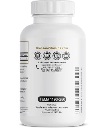 Bronson L-Lysine Extra Strength 1000 mg - High Potency Immune Support & Collagen Synthesis - Non-GMO Vegetarian Tablets - 250 Count - Buy Online on GoSupps.com