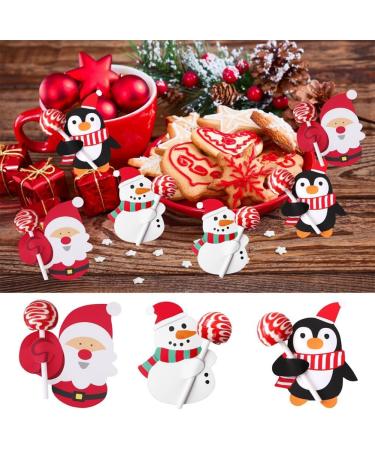 Ruuizksa Pack of 25 Christmas Lollipop Paper Cards Santa Claus Festival Children's Birthday Party Sweets Gifts Package Packaging Decoration Easy to Use - Buy Online on GoSupps.com