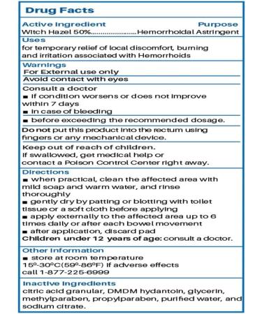 Hemorrhoidal Pads with Witch Hazel - Comparable to Tucks Pads - Buy Online on GoSupps.com