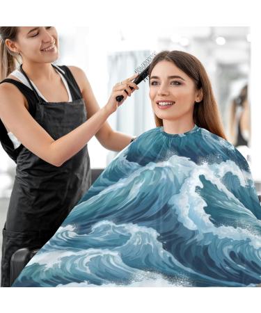 Waterproof Barber Cape - Sea Wave & Cheetah Print Haircut Bib for Men & Women | Unisex Hair Cutting Cape - Buy Online on GoSupps.com