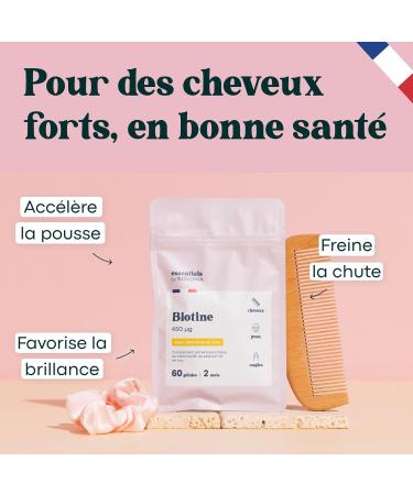 Biotin with Selenium and Zinc Accelerates Hair Growth 2 Months Cure 60 Vegetable Capsules Vitamin B8 Food Supplement Made in France Essentials by Novoma - Buy Online on GoSupps.com