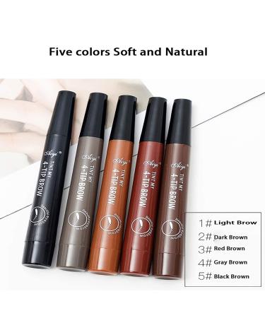 Microblading Eyebrow Pencil - Waterproof Fork Tip Liquid Pen for Long-Lasting & Easy Makeup Removal (2Dark Brown) - Buy Online on GoSupps.com
