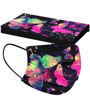 50 Pack Cute Butterfly Printed Disposable Face Masks for Adults - Full Face Cover Protection (Butterfly Theme/02) - Buy Online on GoSupps.com