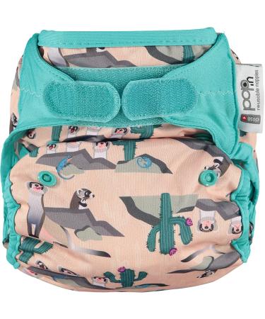 Close Parent Eco-Friendly Bamboo Diaper in Pink Ferret APLIX Waterproof Birth to Potty 0-36 Months