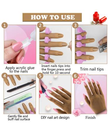 Female Silicone Practice Hand for Acrylic Nails - Flexible & Life-Size Mannequin for Nail Training with Soft Touch - Buy Online on GoSupps.com