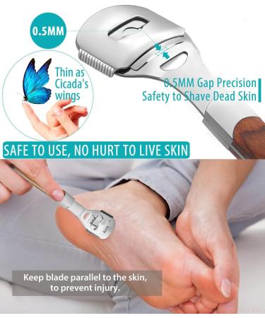 15Pcs Callus Shaver & Remover for Feet - Foot Razor Blade Pedicure Tools with 10 Blades, Storage Box & Carry Pouch - Buy Online on GoSupps.com