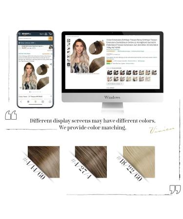 Vivien Treat Remy Real Hair Extensions - Balayage Dark Brown to Honey Blonde Ombre - 35cm 80g #4/10 - Perfect for Stunning Length & Volume - Buy Online on GoSupps.com