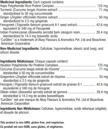 Metagenics - Inflavonoid Intensive Care - Turmeric Supplement with Hops Ginger Fenugreek and Indian Frankincense - 120 Capsules - Buy Online on GoSupps.com