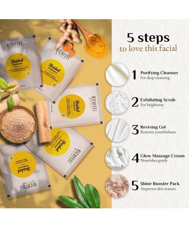 Richfeel Bridal Radiance Facial Kit - Haldi & Chandan Blend for Lasting Bridal Glow Tan Removal Instant Brightening |30 g - Buy Online on GoSupps.com