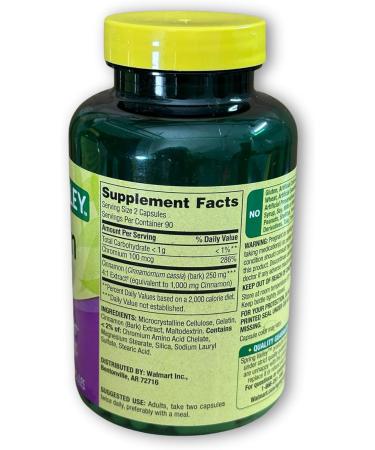 Cinnamon Capsules- 500mg Plus Chromium 180ct (Pack of 2) - Buy Online on GoSupps.com