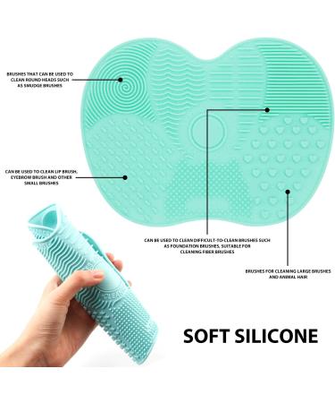 Makeup Brush Cleaning Pad 1 Piece Silicone Purifier with Suction Cup 1 Foldable Cleaning Bowl for Makeup Brushes Portable Cleaning Tool Set - Buy Online on GoSupps.com